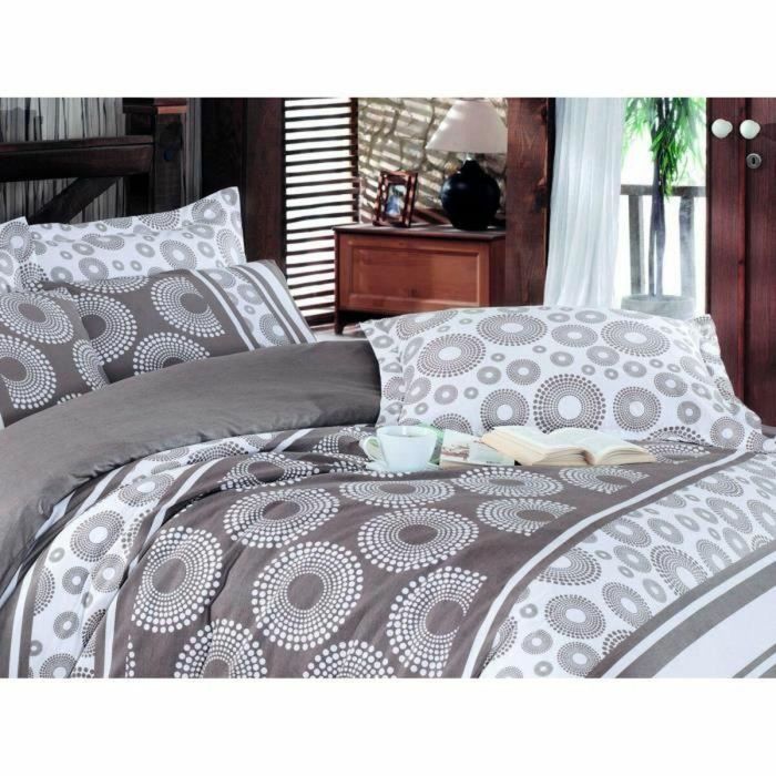 Juego de funda nórdica Marrón Cama de 200 3 Piezas 3 Juego de funda nórdica Marrón Cama de 200 3 Piezas 3