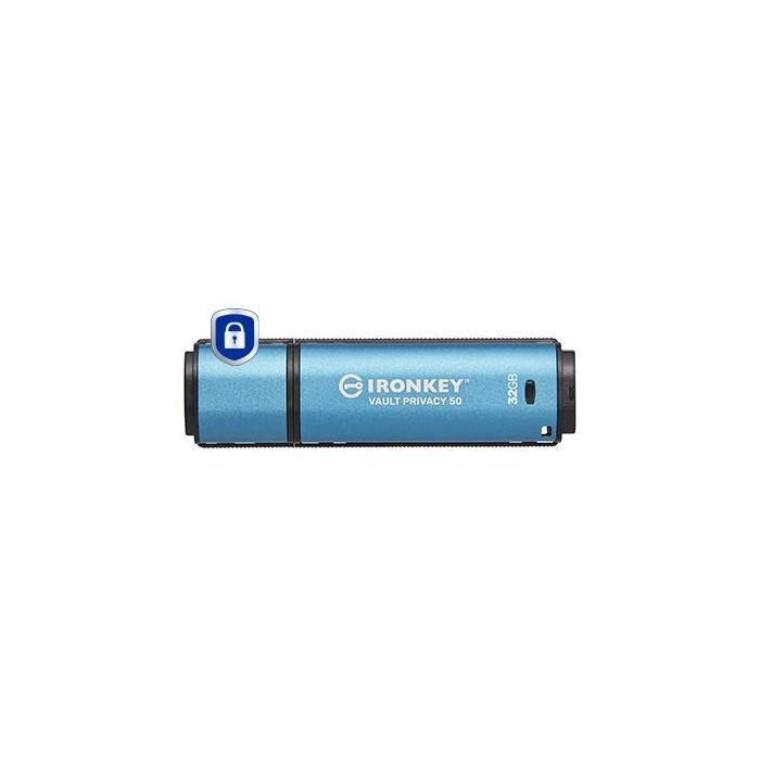 Kingston IronKey Vault Privacy 50 Memoria USB 32GB Tipo A 3.2 Gen 1 Negro Azul