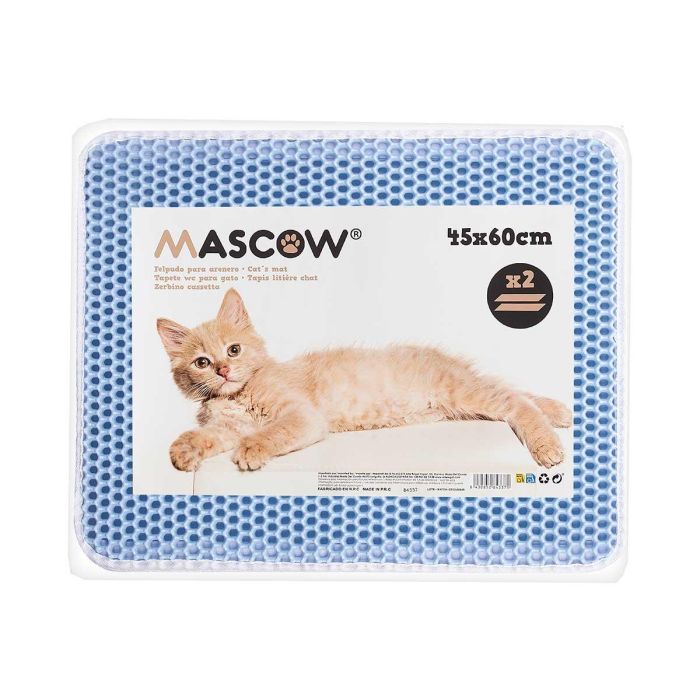 Felpudo Arenero Doble Capa Azul 45 X 60 Cm Mascow (12 Unidades) 2 Felpudo Arenero Doble Capa Azul 45 X 60 Cm Mascow (12 Unidades) 2