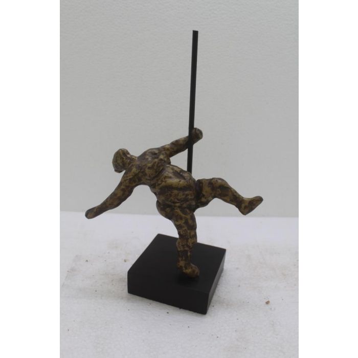 DKD Home Decor Figura Decorativa Moderna de Bailarina en Aluminio Dorado, Juego de 2 Unidades. Ideal para Decoración del Hogar. Medidas 31x20x10 cm. 1
