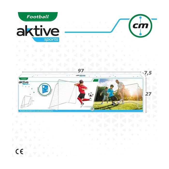 Portería de futbol de metal aktive con lona de entrenamiento 182x91x122cm 1 Portería de futbol de metal aktive con lona de entrenamiento 182x91x122cm 1