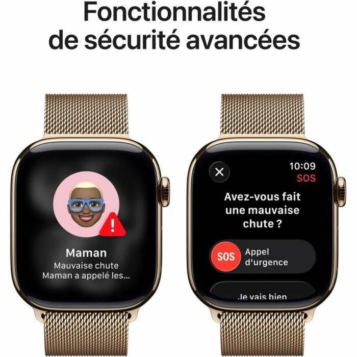 Apple Watch S11 Titan Gold Cellular 42mm con Correa Milanaise Dorada 1