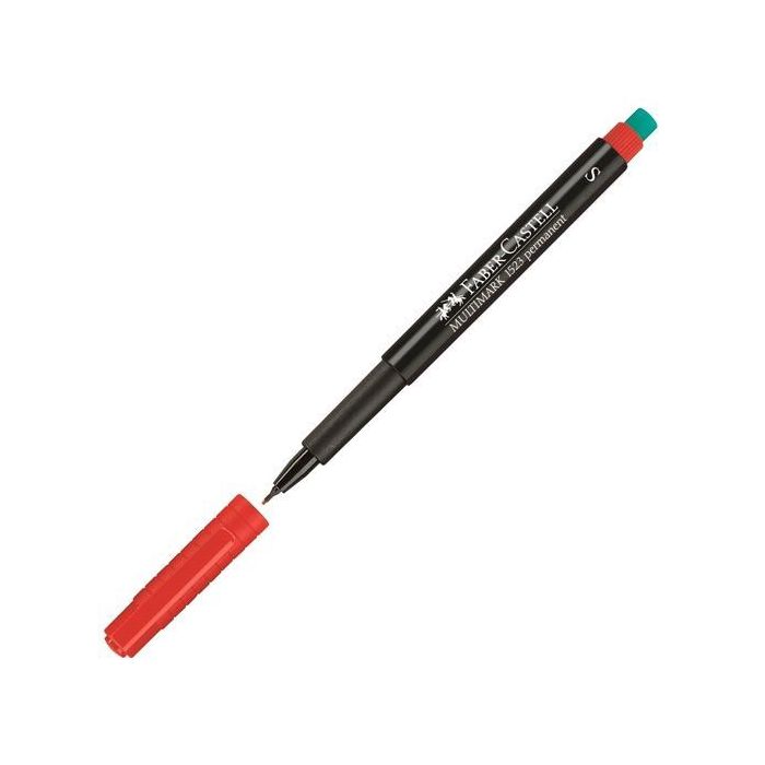 Faber Castell Rotulador Permanente Multifuncional Multimark S con Goma Integrada, Resistente al Agua, Rojo (10 Unidades) (10 Unidades)