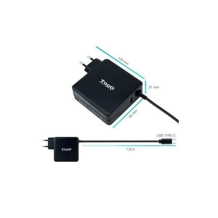 Cargador de Portátil TooQ TQLC-USBC90PD USB Tipo-C/ 90W/ Automático/ Voltaje 5-20V 2 Cargador de Portátil TooQ TQLC-USBC90PD USB Tipo-C/ 90W/ Automático/ Voltaje 5-20V 2
