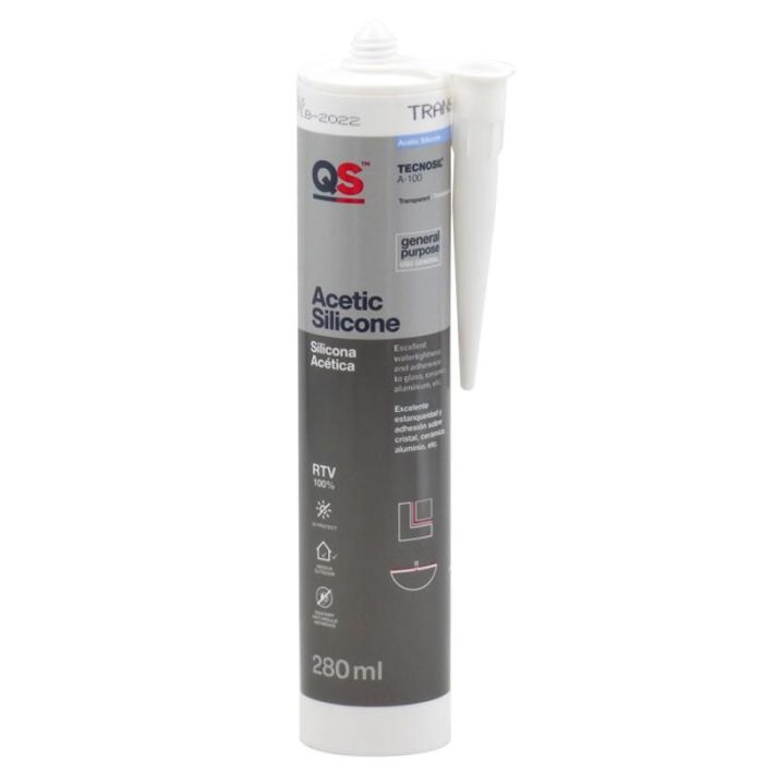 QS Adhesivos Silicona Acida Negra 280 ml QS Adhesivos Silicona Acida Negra 280 ml