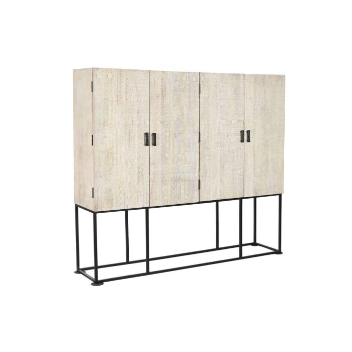 DKD Home Decor Armario Indio Desmontable Blanco Negro de Mango y Metal, 180 cm Ancho x 40 cm Fondo x 160 cm Alto, 4 Puertas, 2 Cajones 0 DKD Home Decor Armario Indio Desmontable Blanco Negro de Mango y Metal, 180 cm Ancho x 40 cm Fondo x 160 cm Alto, 4 Puertas, 2 Cajones 0