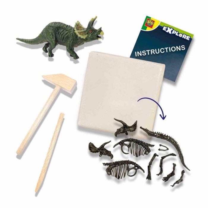 SES Creative Set de Excavación y Montaje 2 en 1 Dinosaurio Esqueleto Triceratops Educativo +5 años con Martillo y Cincel 4 SES Creative Set de Excavación y Montaje 2 en 1 Dinosaurio Esqueleto Triceratops Educativo +5 años con Martillo y Cincel 4