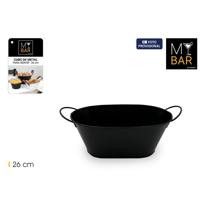 Inde Cubo de Metal Rectangular con Asa Metal Black 16 x 12.4 x 32.2 cm (12 Unidades) Inde Cubo de Metal Rectangular con Asa Metal Black 16 x 12.4 x 32.2 cm (12 Unidades)
