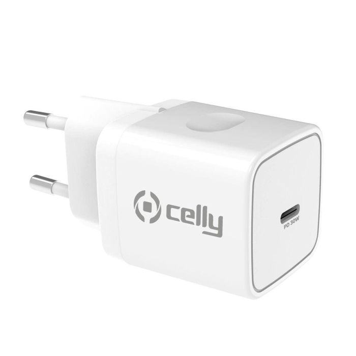 Cargador de Batería Celly TC1USBC30WWH Blanco Cargador de Batería Celly TC1USBC30WWH Blanco