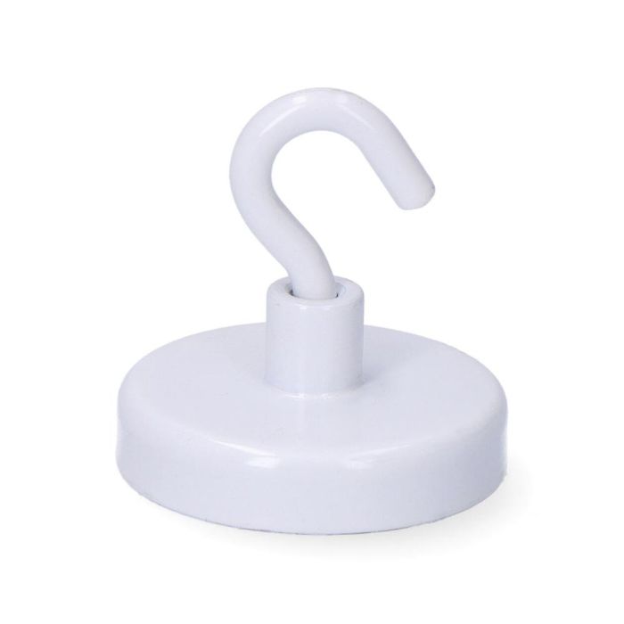 Imán decorativo con gancho ø32 x 7 mm Neodimio Blanco 80N 0 Imán decorativo con gancho ø32 x 7 mm Neodimio Blanco 80N 0