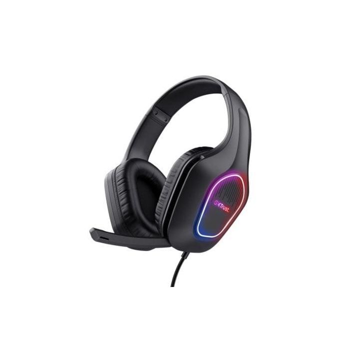 Trust Gaming GXT 416 Zirox Auriculares Gaming con Micrófono Jack 3.5mm & USB Negros Drivers 50mm Iluminación LED para PC, Switch, Móvil