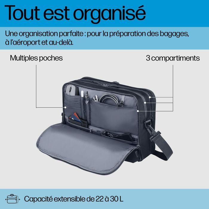 HP Travel Plus 22L Mochila para Portátil de 16 Pulgadas - Compañero de Viaje con Múltiples Compartimentos 11