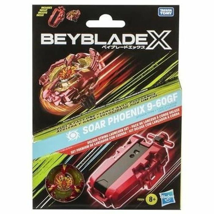 Hasbro HAS5010996256607 Beyblade X, Paquete de Peonza Soar Phoenix 9-60GF con Lanzador de Cuerda de Lujo 1