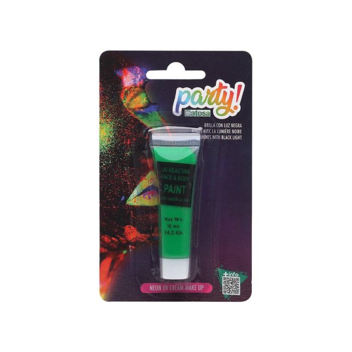 Maquillaje Neón Brilla En La Oscuridad Luz UV Verde para Fiestas y Eventos
