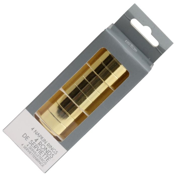 Home Deco Factory Juego De 4 Servilleteros Dorados Colección Mirage 1