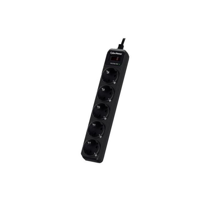 Regleta con interruptor Cyberpower B0520SC0-DE/ 5 Tomas de corriente/ Cable 1.8m/ Negra Regleta con interruptor Cyberpower B0520SC0-DE/ 5 Tomas de corriente/ Cable 1.8m/ Negra