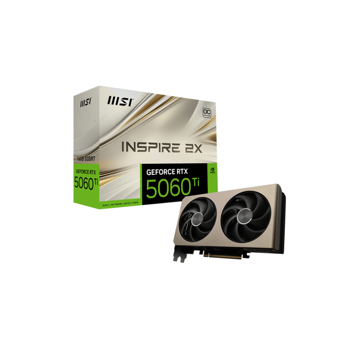 MSI GeForce RTX™ 5060 Ti 16G INSPIRE 2X OC NVIDIA GeForce RTX 5060 Ti 16 GB GDDR7 4 MSI GeForce RTX™ 5060 Ti 16G INSPIRE 2X OC NVIDIA GeForce RTX 5060 Ti 16 GB GDDR7 4