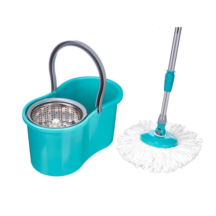Arte Regal Cubo de Fregona 8L con Escurridor Giratorio y Mango de Metal 39x20x22 cm Azul y Gris de Microfibra 1 Arte Regal Cubo de Fregona 8L con Escurridor Giratorio y Mango de Metal 39x20x22 cm Azul y Gris de Microfibra 1