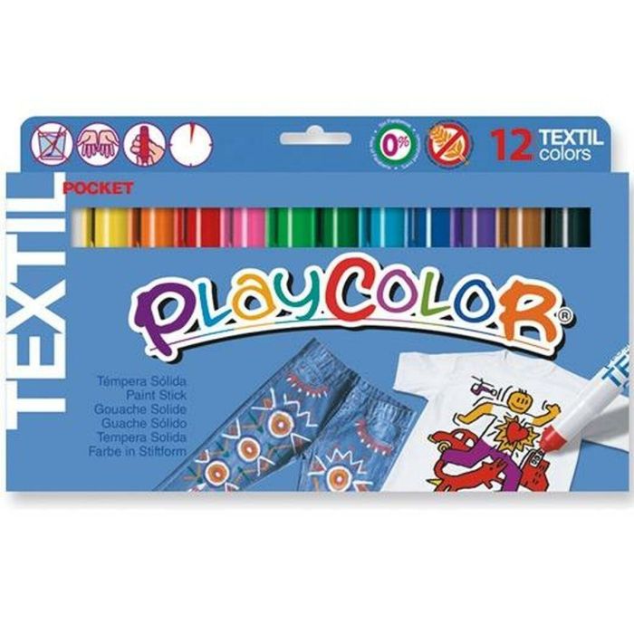 Tempera Solida Instant Playcolor Textil Pocket 5Gr. Estuche De 12 Colores