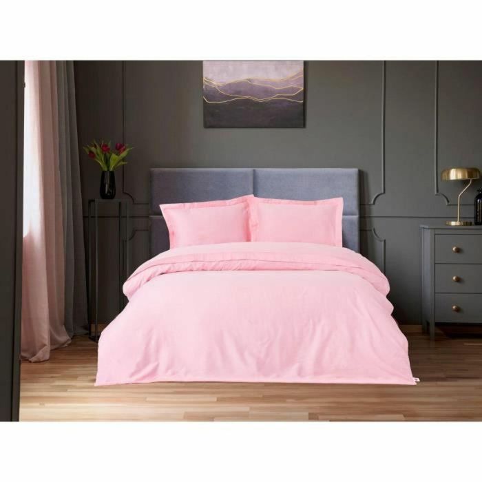 ASI8684283137831 Juego de Cama: Funda Nórdica 220x240 cm + 2 Fundas de Almohada 60x60 cm - 100% Algodón Satén - Rosa