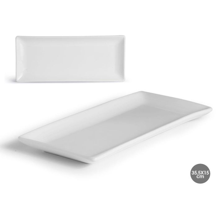 Bandeja Rectangular Porcelana Vessia 35.5 cm Blanco (16 Unidades) Bandeja Rectangular Porcelana Vessia 35.5 cm Blanco (16 Unidades)