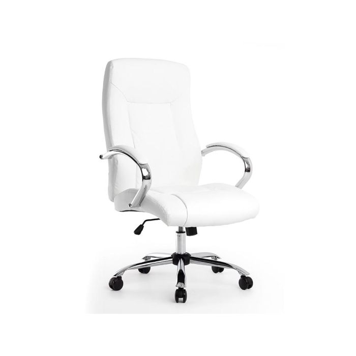 Silla Q-Connect Direccion Vero Na Simil Piel Base Metalica Alt Max 1210 Anc 650 Prof 730 mm Ruedas Premium Color Blanco 4