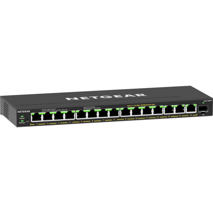 NETGEAR GS316EPP-100PES Switch PoE+ Gigabit con 16 Puertos RJ45, 1 Puerto SFP y 231W de Potencia Total 3 NETGEAR GS316EPP-100PES Switch PoE+ Gigabit con 16 Puertos RJ45, 1 Puerto SFP y 231W de Potencia Total 3