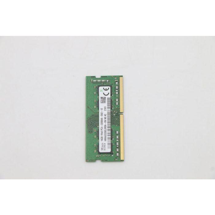 Lenovo SODIMM memory module, 16GB capacity, DDR4 type, 3200MHz speed, designed for Lenovo laptops, non-ECC configuration. 2 Lenovo SODIMM memory module, 16GB capacity, DDR4 type, 3200MHz speed, designed for Lenovo laptops, non-ECC configuration. 2