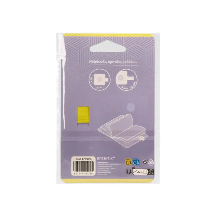Antartik Portabolígrafo Autoadhesivo para Cuaderno con Elástico, Hasta 15 mm Grosor, Morado y Amarillo 2 Antartik Portabolígrafo Autoadhesivo para Cuaderno con Elástico, Hasta 15 mm Grosor, Morado y Amarillo 2