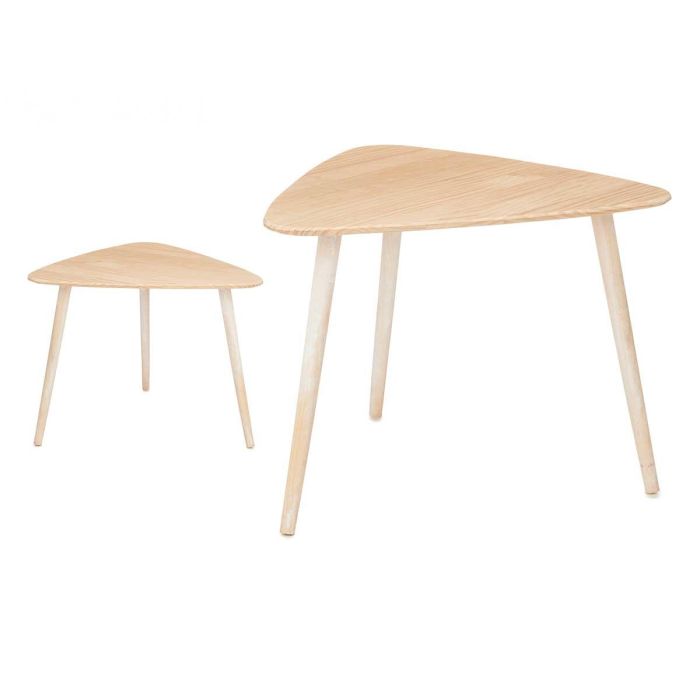 GIFTDECOR Mesa Centro Triangulo Natural Blanco 60x64x48 cm Madera Pino 0 GIFTDECOR Mesa Centro Triangulo Natural Blanco 60x64x48 cm Madera Pino 0