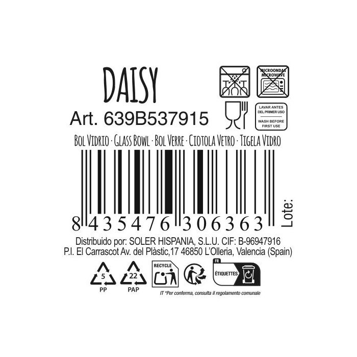 La Mediterranea Bol para Snacks con Diseño Daisy y Colores, 14 cm de diámetro (48 Unidades) 3