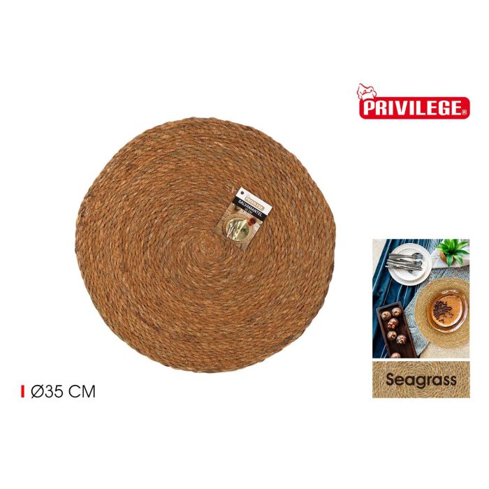 Salvamantel redondo Seagrass 35 cm Privilege (36 Unidades) Salvamantel redondo Seagrass 35 cm Privilege (36 Unidades)