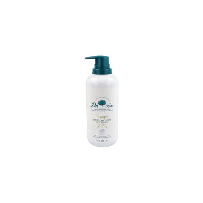 Dr. Tree Champú Dermoprotector Cueros Cabelludos Sensibles, Calmante, Hidratante, con Prebióticos y 99% Ingredientes Naturales 400 ml