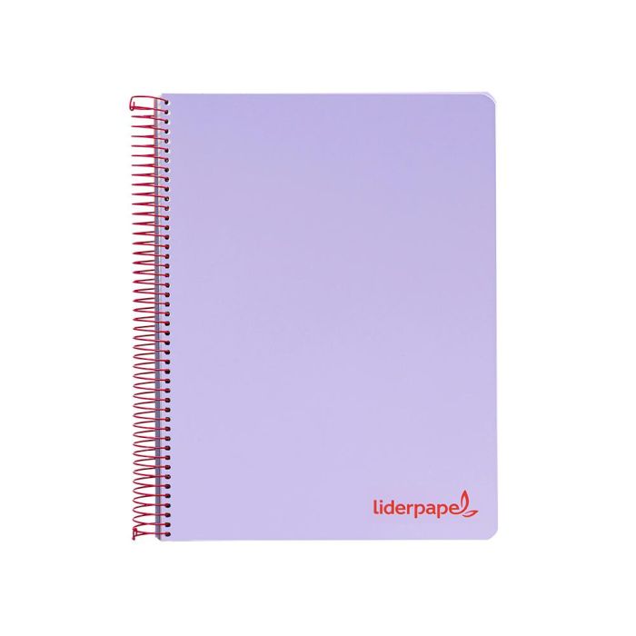 Cuaderno Espiral Liderpapel A5 Micro Wonder Tapa Plastico 120H 90 gr Cuadro 5 mm 5 Bandas 6 Taladros Color Violeta 2