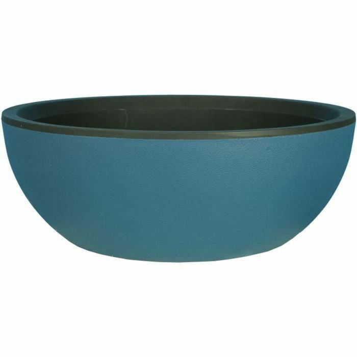 Jardinera redonda RIVIERA COUPE GRANIT - Plástico - Diámetro 40 cm - Azul