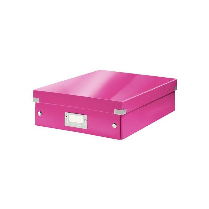 Caja Para Almacenamiento Leitz Click&Store Organizadora 85% Carton Reciclado Mediana 280X100X370 Mm Fucsia