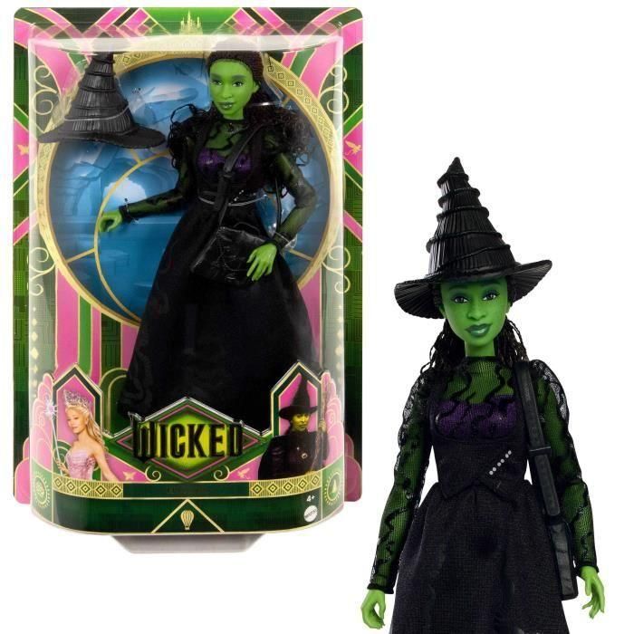 Muñeca Mattel-Wicked-Elphaba con accesorios y ropa removible - Wicked - HXT62