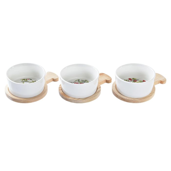 DKD Home Decor Set de 3 Platos de Aperitivo de Navidad Tradicional en Gres y Bambú, Colores Rojo y Natural, Medidas 31x11.7x4.7 cm 1 DKD Home Decor Set de 3 Platos de Aperitivo de Navidad Tradicional en Gres y Bambú, Colores Rojo y Natural, Medidas 31x11.7x4.7 cm 1