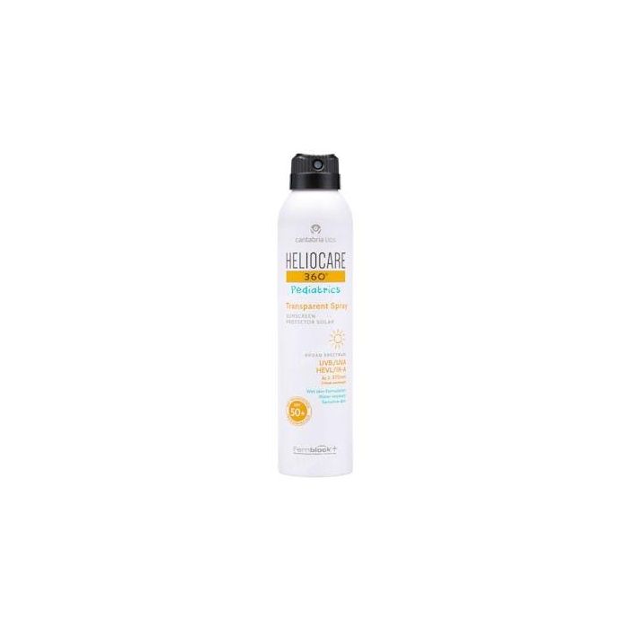 Heliocare 360º Pediatrics Protector Solar Spray Transparente SPF50+ Wet Skin Resistente Agua Arena Piel Sensible Niños 200ml