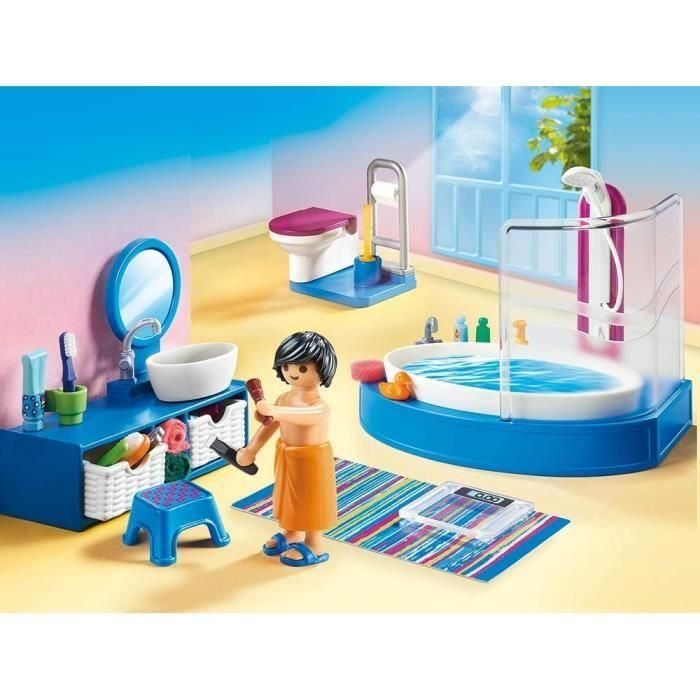 Playmobil 70211 Baño con Bañera para Casa de Muñecas La Maison Traditionnelle, estante con cestas, pato de goma y accesorios 2