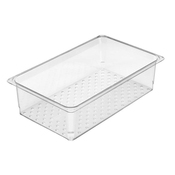 CAMBRO 15CLRCW-135 - Recipiente colador GN 1/1 - 32,5 x 53 x 12,7 cm - (No incluye cubeta) - Transparente - Venta 1 unidad.