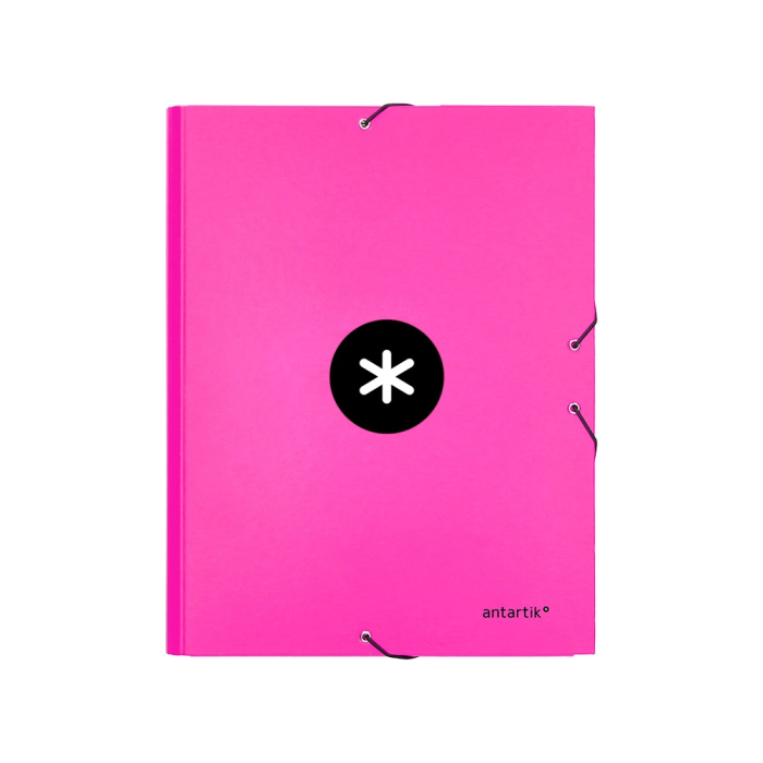 Antartik Carpeta de Gomas Tres Solapas Cartón Forrado A4 Rosa 1