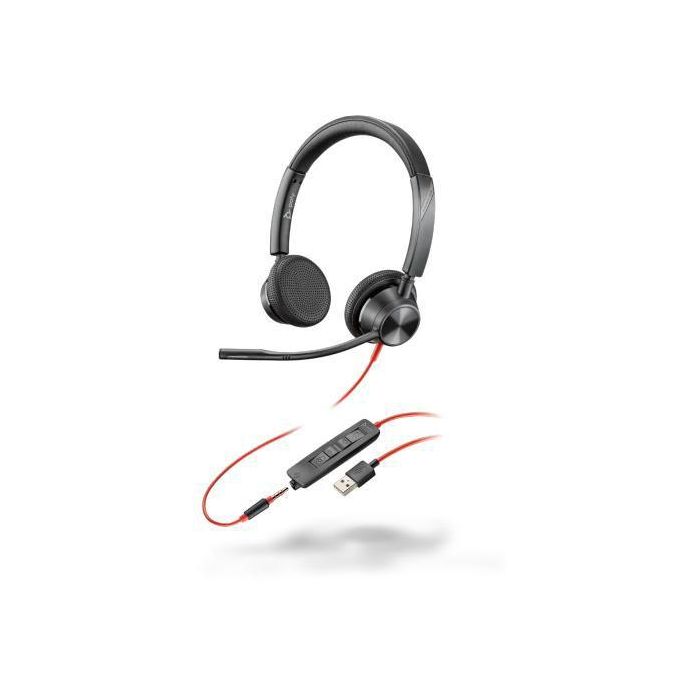 Poly Blackwire 3325 Auriculares Diadema Estéreo con Conexión USB-A y Audio 3.5 mm, Optimizado para Microsoft Teams y Comunicaciones Unificadas