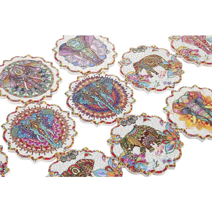 Posavasos Indio DKD Home Decor Multicolor 10.8 x 0.7 x 10.8 cm (72 Unidades) 1