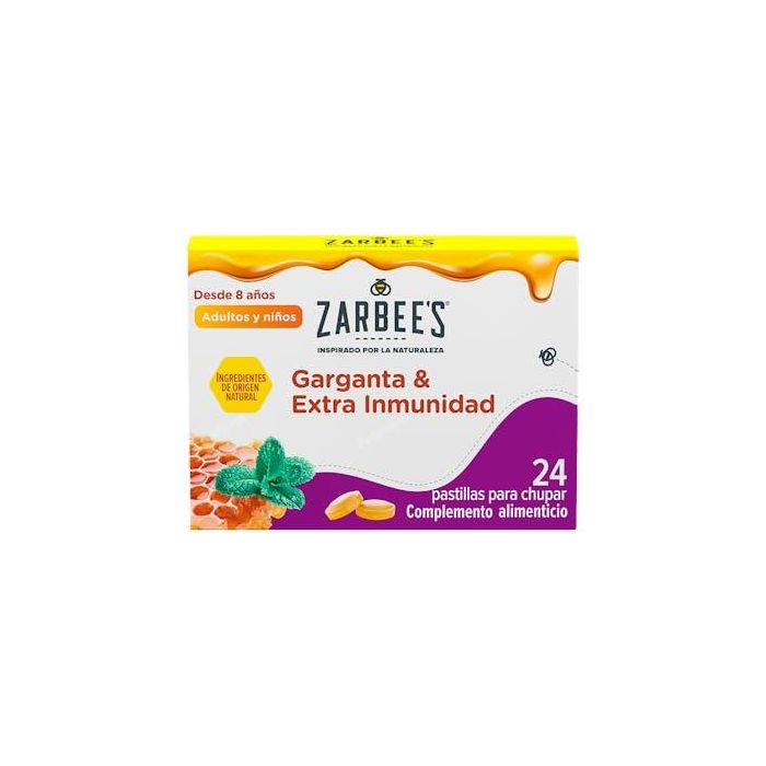 Zarbees Garganta Y Extra Inmunidad 24 Past Para Chupar 1 Un