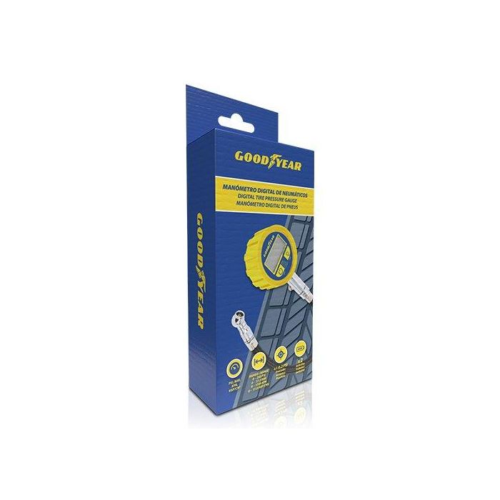 Goodyear GOD0002 Manómetro Digital para Presión de Neumáticos con Tubo, Auto ON/OFF y 4 Unidades (PSI, BAR, KPA, KGF/CM2), Precisión +/-1 PSI 1 Goodyear GOD0002 Manómetro Digital para Presión de Neumáticos con Tubo, Auto ON/OFF y 4 Unidades (PSI, BAR, KPA, KGF/CM2), Precisión +/-1 PSI 1
