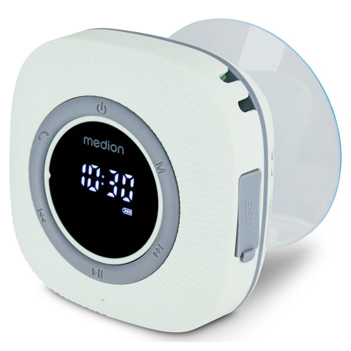 Medion MED4061275227666 Radio de Ducha FM Bluetooth IPX6 con Soporte de Ventosa Verde 2