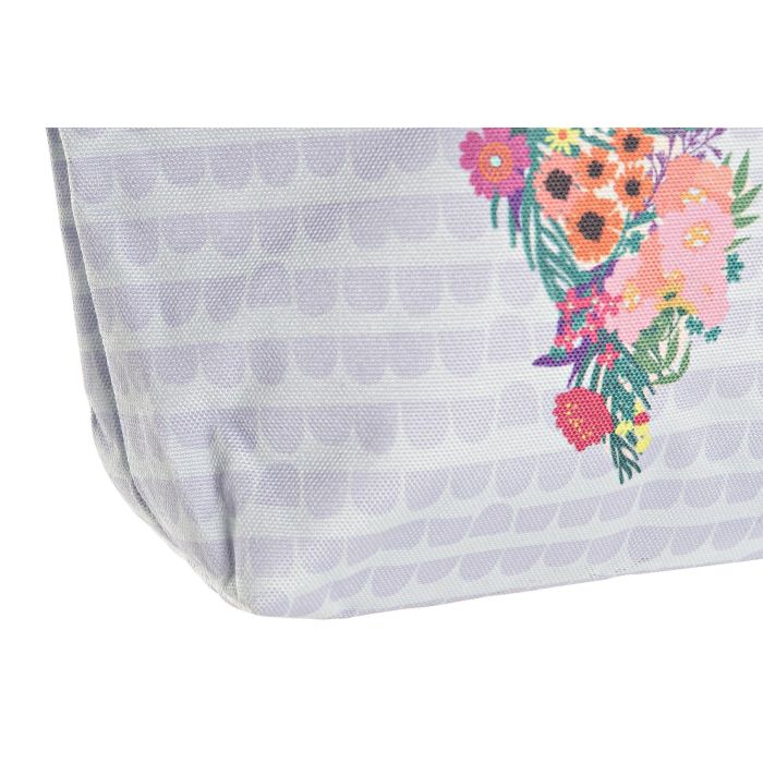 DKD Home Decor Neceser Urban World&flowers Impermeable Azul Rosa 8 x 21 x 33 cm 1