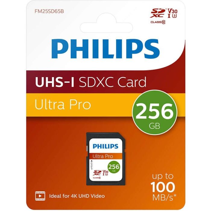 Philips XC Card 256GB Clase 10 UHS-I U3 V30 A1 Tarjeta de Memoria SDXC 1