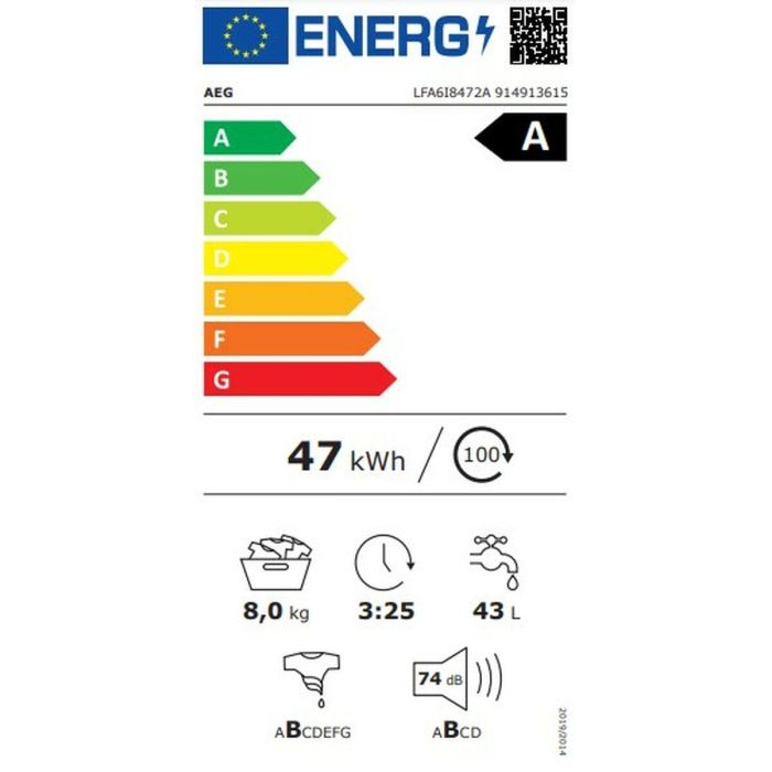 Lavadora Aeg LFA6I8472A Blanco 8 kg 1